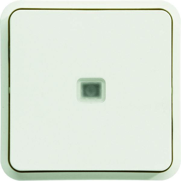 cubyko Poussoir à fermeture 1F à voyant témoin associable blanc IP55 WNA023B