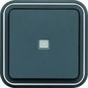 cubyko Poussoir 1F à voyant témoin encastré à griffes gris IP55 WNE023G
