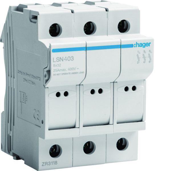 Coupe-circuit 3P 25A 400V L32 3 modules LSN403