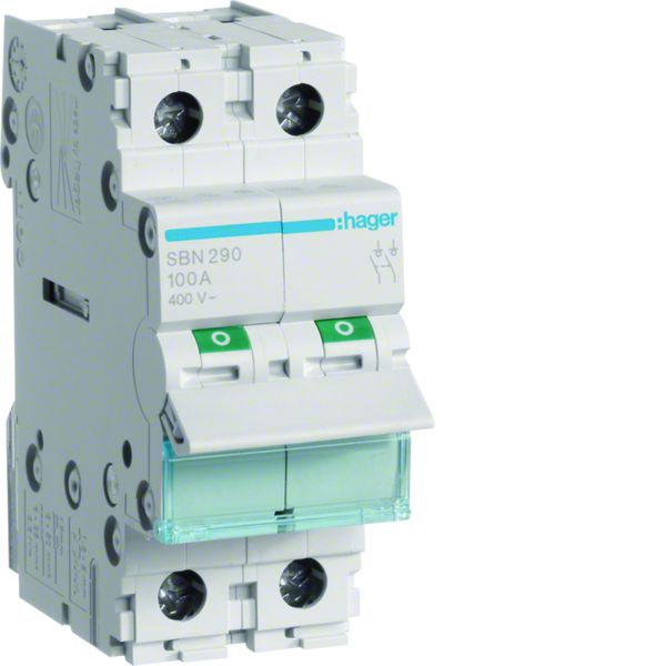 Interrupteur sectionneur 100A 2P 2 modules SBN290