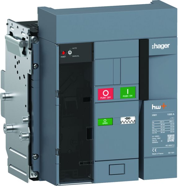 Disjoncteur Ouvert HW1 66kA 1000A 3P Débrochable pour TU sentinel HW1E310DB
