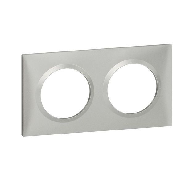 Plaque Carrée Dooxie 2 Postes Finition Effet Aluminium legrand 600852