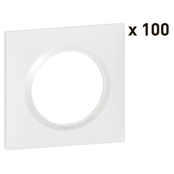 Lot De 100 Plaques Carrées Dooxie 1 Poste Finition Blanc legrand 600941