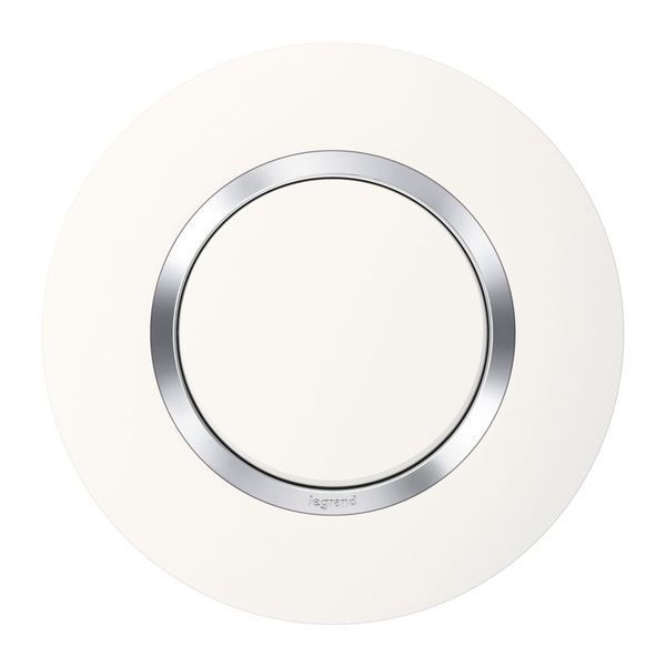 Plaque Ronde Dooxie 1 Poste Finition Blanc Avec Bague Effet legrand 600973