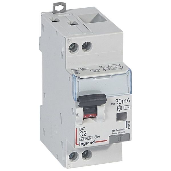 Disjoncteur Diff Dx³ 4500 -Vis/Vis -U+N 230V~ 2A Typeac -3 legrand 410702