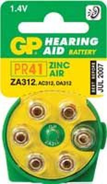 Piles Auditives 312 Blister de 6 piles Zinc Air - 312.0