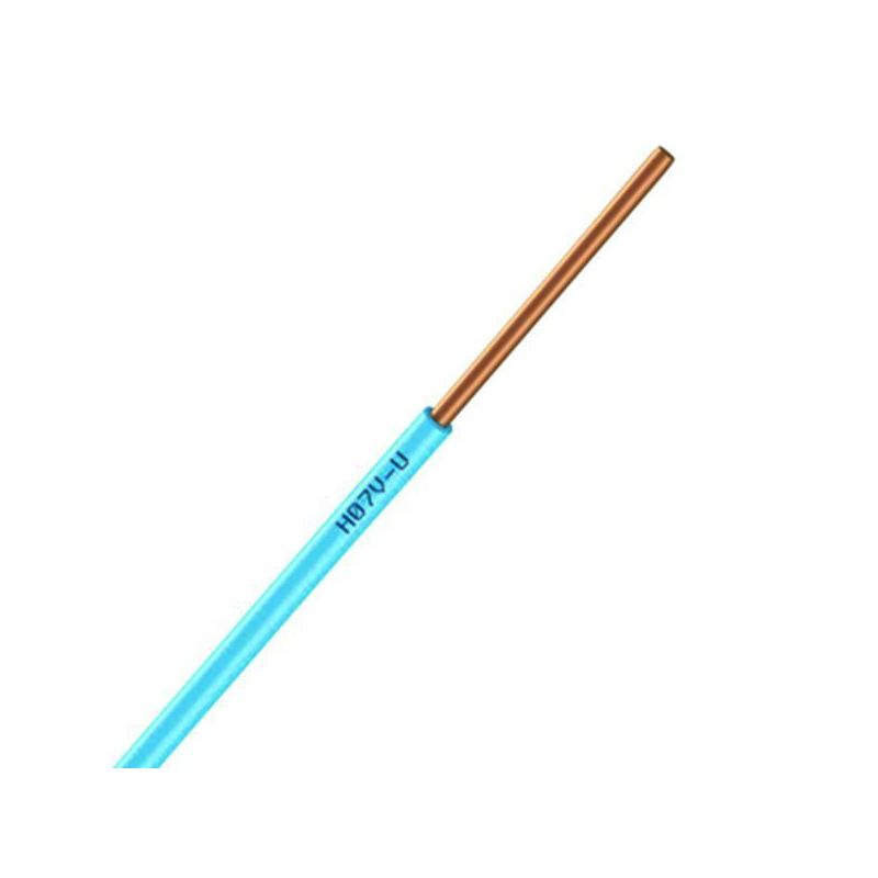 Fil électrique H07VU 2.5 rigide bleu - couronne de 100m