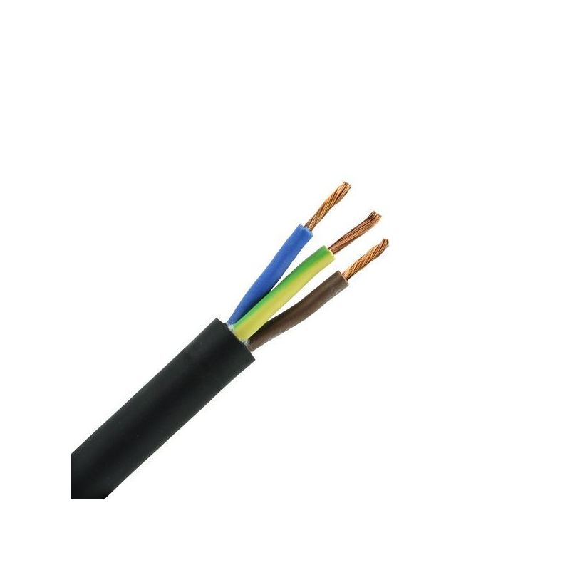 Câble électrique souple H05VV-F noir 3G1 - couronne de 100m