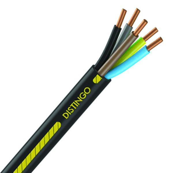 Câble U1000 R2V 5G2,5 mm2 cuivre rigide noir (Prix au mètre)