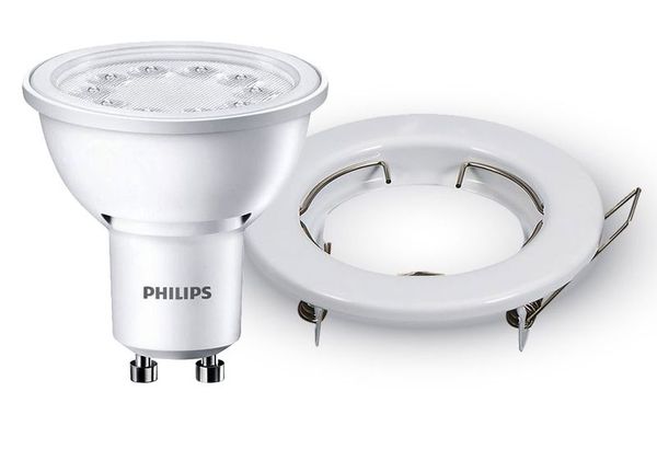 Kit Spot fixe blanc douille GU10 5W PHILIPS 830