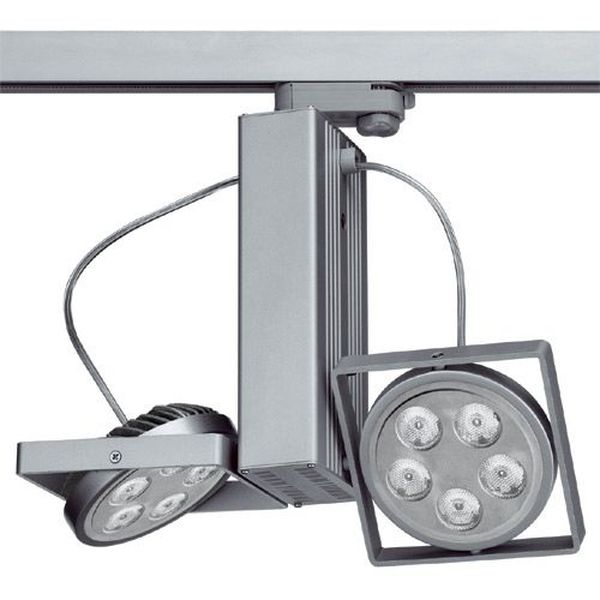 Projecteur Rail 3 allumages Gris Power LED 2x27W 3000k