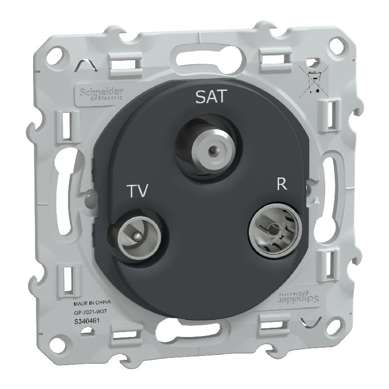 Ovalis - prise TV/R/SAT - Anthracite S340461