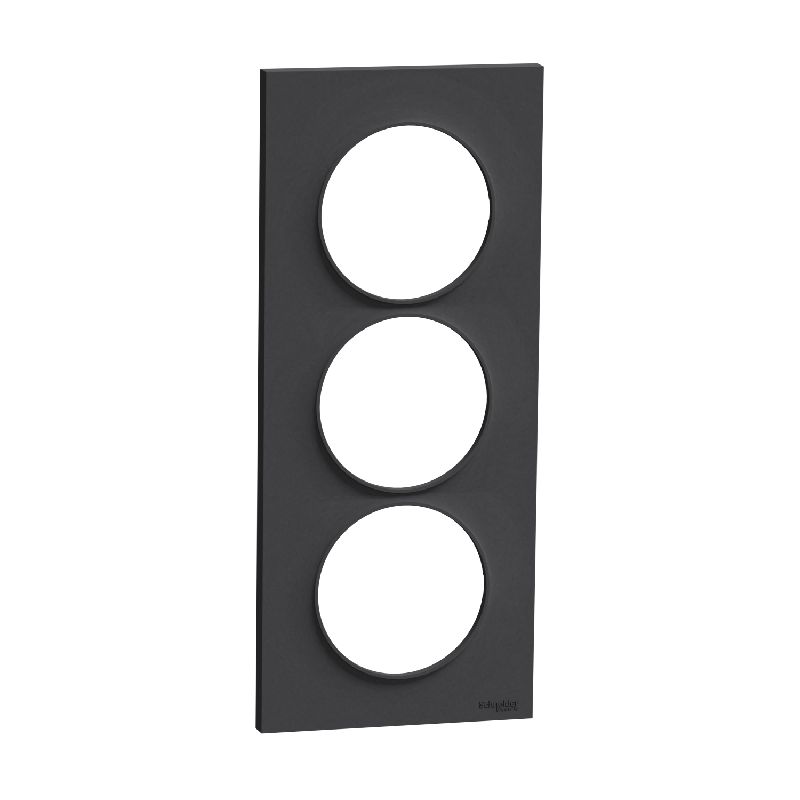 Odace Styl, plaque Anthracite 3 postes verticaux e S540716