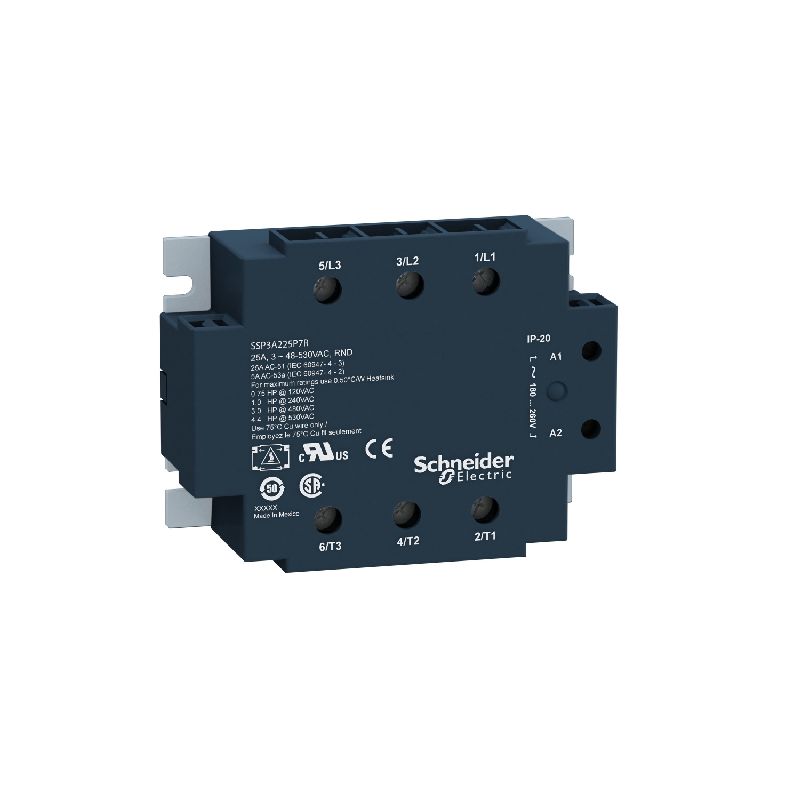 Zelio Relay - 3 phase ssrelais 530vac 2 5a 24vac r SSP3A225B7R