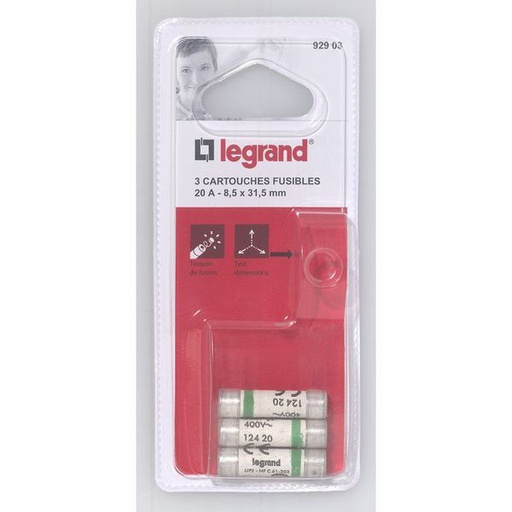 [LEG092903] Cartouche Fusibles Pour Porte-Fusibles Avec Témoin 8,5 legrand 092903