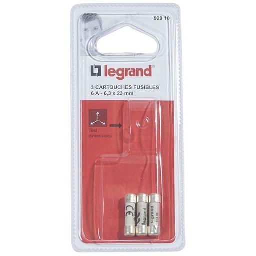 [LEG092910] 3 Cart.Dom 6A 6,3X23 legrand 092910