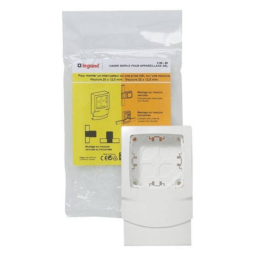 [LEG098188] Cadre Simple Pour Appareillage Saillie Pour Moulures Hauteur legrand 098188