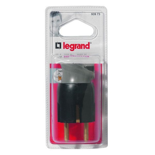 [LEG093973] Fiches 2P+T 16A Franco-Belges &amp; Schuko Ori Entation Du Cable legrand 093973