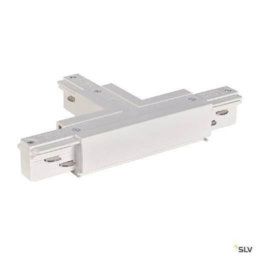 [DC1001518] EUTRAC®, connecteur en T, terre gauche, pour rail 3 allumages en saillie, blanc 1001518