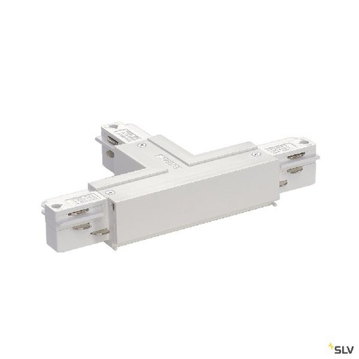 [DC1001519] EUTRAC®, connecteur en T, terre droite, pour rail 3 allumages en saillie, blanc 1001519