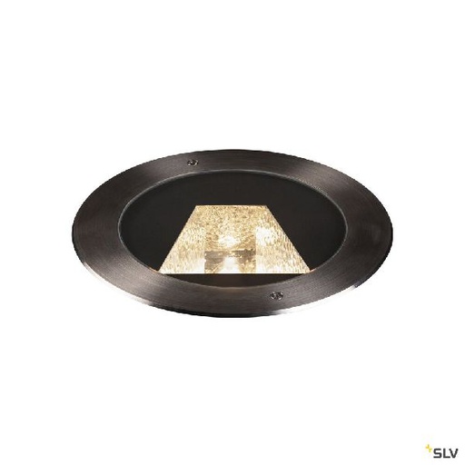 [DC1002893] DASAR® 270, encastré de sol extérieur, asymétrique, rond, noir mat/inox brossé, 1002893