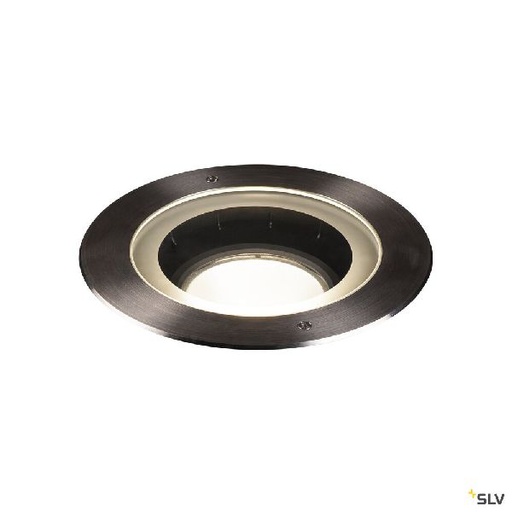 [DC1002897] DASAR® 270, encastré de sol extérieur, symétrique, rond, noir mat/inox brossé, L 1002897