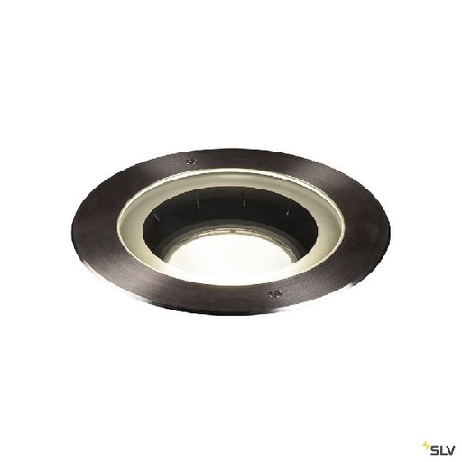 [DC1002898] DASAR® 270, encastré de sol extérieur, symétrique, rond, noir mat/inox brossé, L 1002898