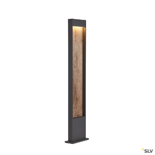 [DC1002959] FLATT 100, borne extérieure, anthracite/imitation bois, LED, 9,7W, 3000/4000K, I 1002959