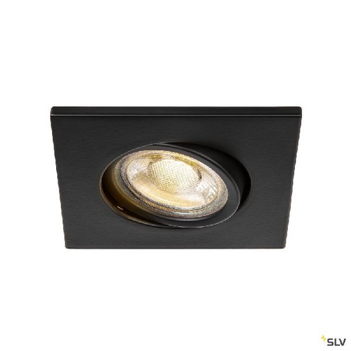 [DC1003345] EASY-INSTALL QPAR51, encastré de plafond intérieur, carré, noir, GU10/QPAR51, 20 1003345