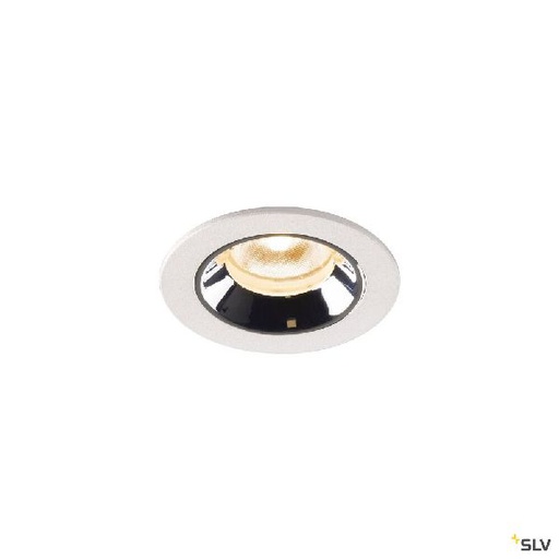 [DC1005510] NUMINOS® XS, encastré plafond int, 20°, blanc/chrome, LED, 7W, 2700K, IP20/IP44 1005510