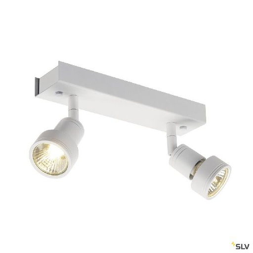 [DC147371] PURI, plafonnier, blanc mat, double, GU10, max. 2x50W, anneau déco inclus 147371