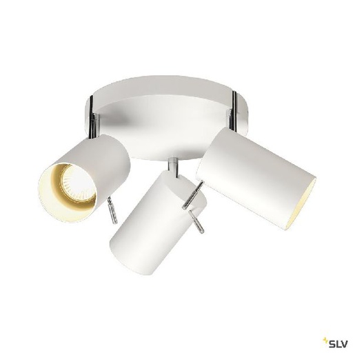 [DC147414] ASTO TUBE, applique, patère ronde, blanc, 3xGU10 50W max. 147414