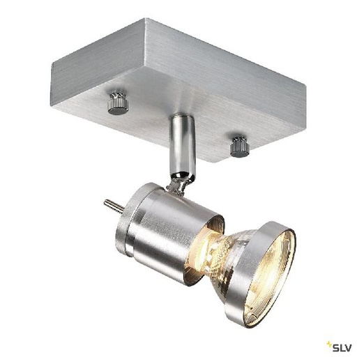 [DC147441] ASTO, applique et plafonnier intérieur, simple, alu brossé, GU10/QPAR51, 75W max 147441