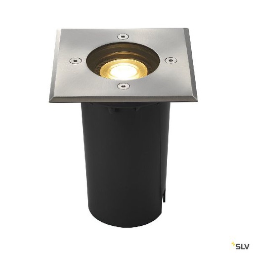 [DC227684] SOLASTO (EARTHLUX), carré, encastré de sol ext., QPAR51, Inox 304, GU10 6W IP67 227684