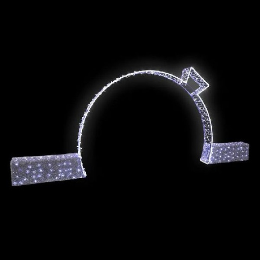 [FES-43433LED-P0] RIBBON TREE - Sapin rubanH8m x Ø2,7m-230V Blanc pétillant - Festilight 43433LED-P0