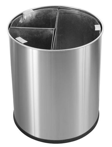 [JVD8991031] CORBEILLE inox brossé 13L 3 bacs noirs - JVD 8991031