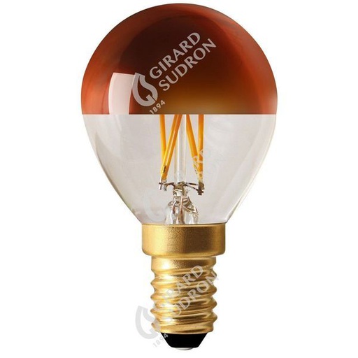 [GS15656] Sphérique g45 filament led calotte bronze 4w e14 2 15656