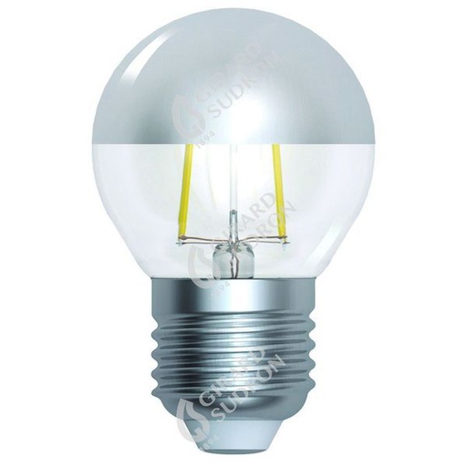 [GS15648] Sphérique g45 filament led calotte argente 4w e27 15648