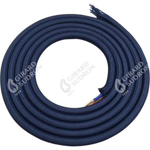 [GS302105] Câble text. rond 2 x 0.75mm² l.2m bleu marine 302105