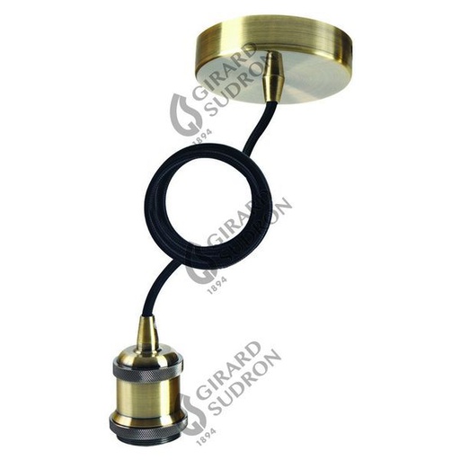 [GS241604] Suspension douille e27 filete et pavillon mtal bro 241604