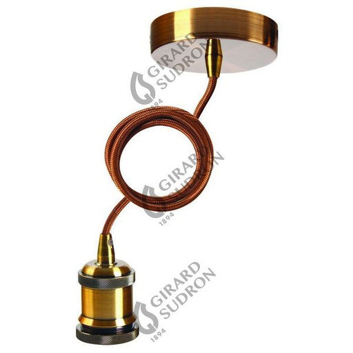 [GS241605] Suspension douille e27 filete et pavillon mtal ant 241605