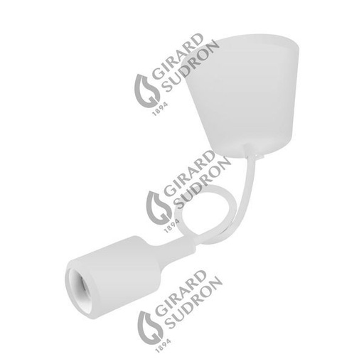 [GS241880] Suspension douille e27 et pavillon silicone blanc 241880