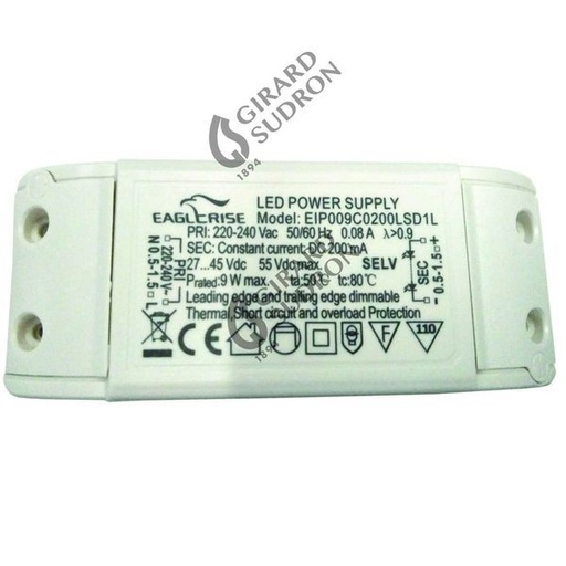 [GS167357] Driver pour dalle led 105x42x24 7w triac dim 167357