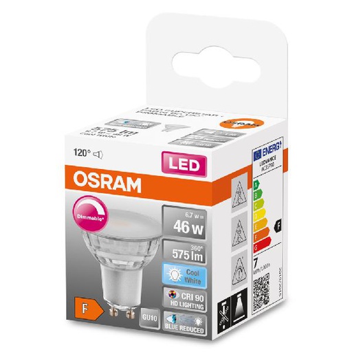 [OSR613188] Spot PAR16 SuperStar+ LED 36° verre variable 6,7W=46 GU10 froid - 613188