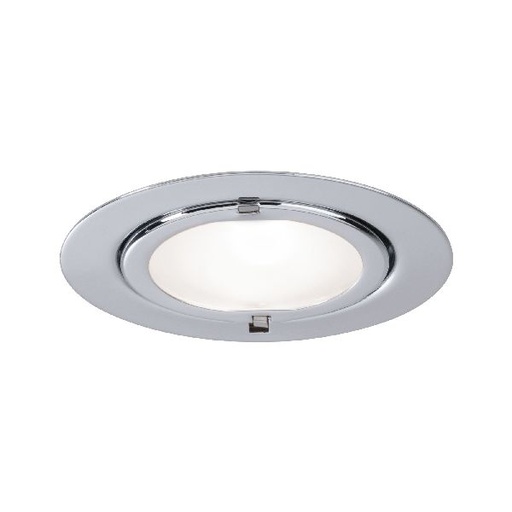 [PAU98402] Encastr. Meuble Klipp Klapp max.20W 12V G4 72mm Chrome/Tôle d´acier/Verre