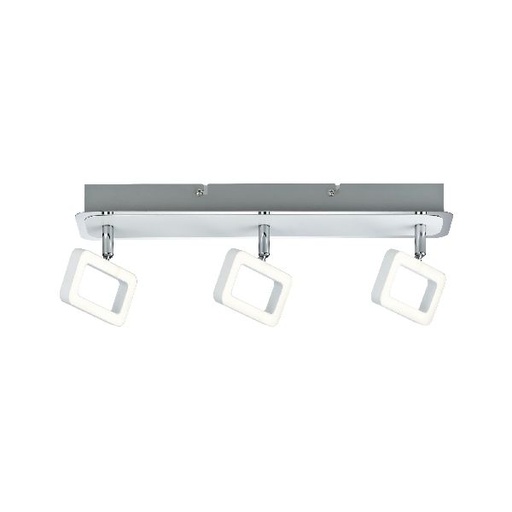 [PAU66640] Spots Frame 3x4,5W Blanc Dépoli/Chrome 230V Métal