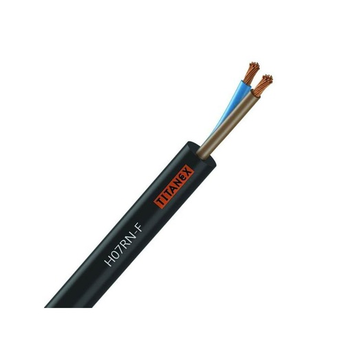 [CAB-2027/1] Câble Électrique H07 RN-F 2X10 mm² Souple Noir Cuivre - Prix au m