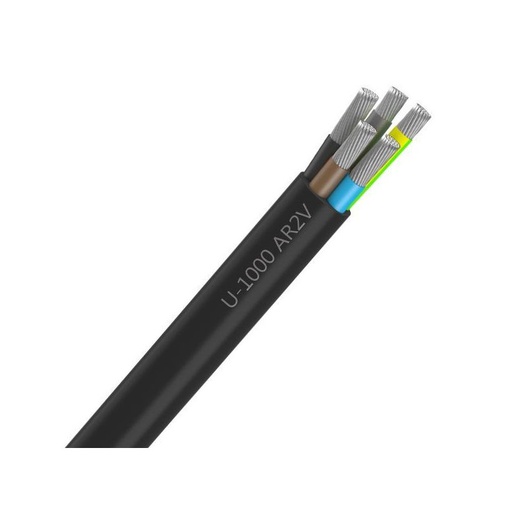 [CAB-1632/1] Câble Électrique U-1000 AR2V 2X25 mm² Alu Rigide Noir - Prix au m