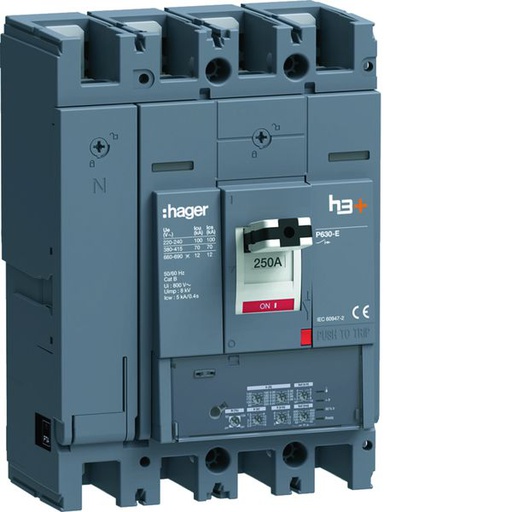 [HAG-HEW251JR] Disjoncteur Boitier Moulé h3+ P630 LSI 4P In250A Icu70kA à plage HEW251JR
