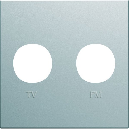 [HAG-WXD253T] Enjoliveur Gallery prise TV + FM 2 modules, finition Titane WXD253T